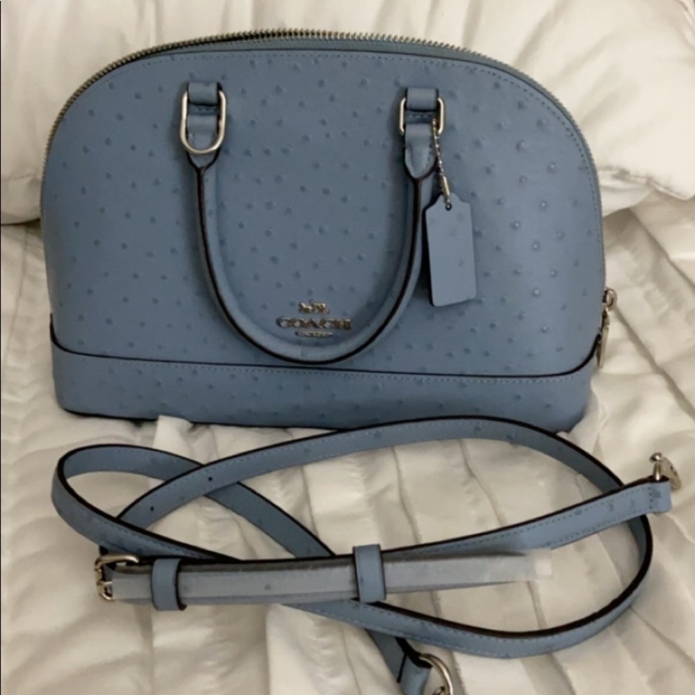 NWT Ostrich Light Blue Coach Purse/ Crossbody